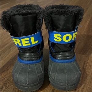 Sorel Black and Blue Kids' Snow Boots